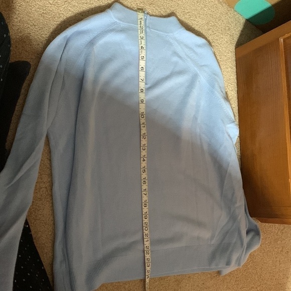 Soft powder blue mockneck nack zip closure NWOT - Picture 4 of 4